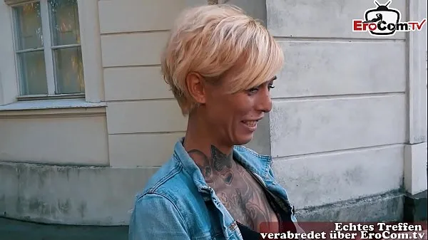 Pokaż German blonde skinny tattoo Milf at EroCom Date Blinddate public pick up and POV fucknowe filmy
