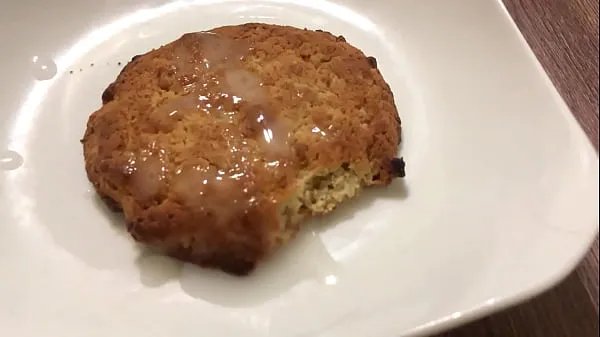 Show Russian breakfast for friends! Cumming on cookies! Cum on food fresh Movies