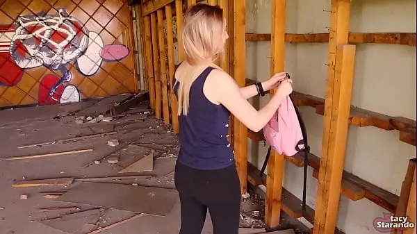 Show Stranger Cum In Pussy of a Teen Student Girl In a Destroyed Building fresh Movies