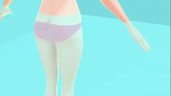 Toon Toyota's anime girl shakes big breasts in a pink bikini nieuwe films