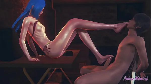 Pokaż League of Legends Hentai 3D - Jinx Footjob with POV and cumshot (Uncensored) - Japanese Asian Manga anime game pornnowe filmy