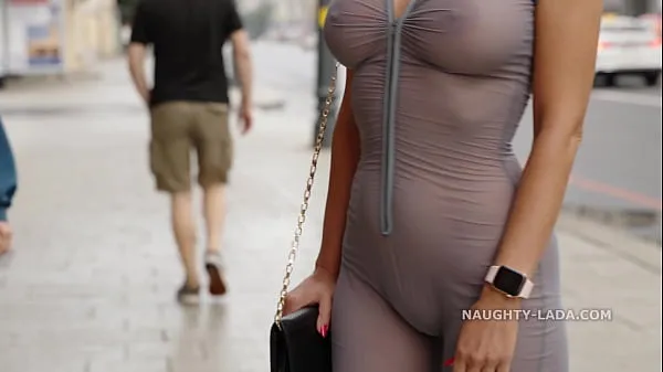 Toon Naughty Lada wear see-through outfit in the city nieuwe films