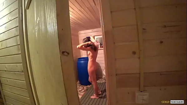 Show Met my beautiful skinny stepsister in the russian sauna and could not resist, spank her, give cock to suck and fuck on table fresh Movies
