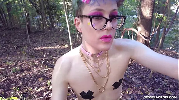 Show Femboy naked and oiled up in the woods - ASS FUCK and PISS fresh Movies
