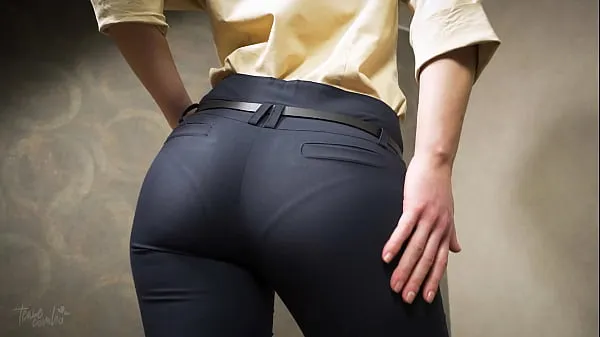 แสดง Perfect Ass Asian In Tight Work Trousers Teases Visible Panty Line ภาพยนตร์ใหม่