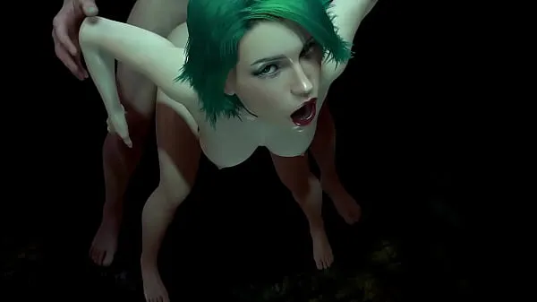 Show Hot Girl with Green Hair is getting Fucked from Behind | 3D Porn fresh Movies