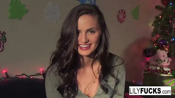Show Lily tells us her horny Christmas wishes before satisfying herself in both holes fresh Movies